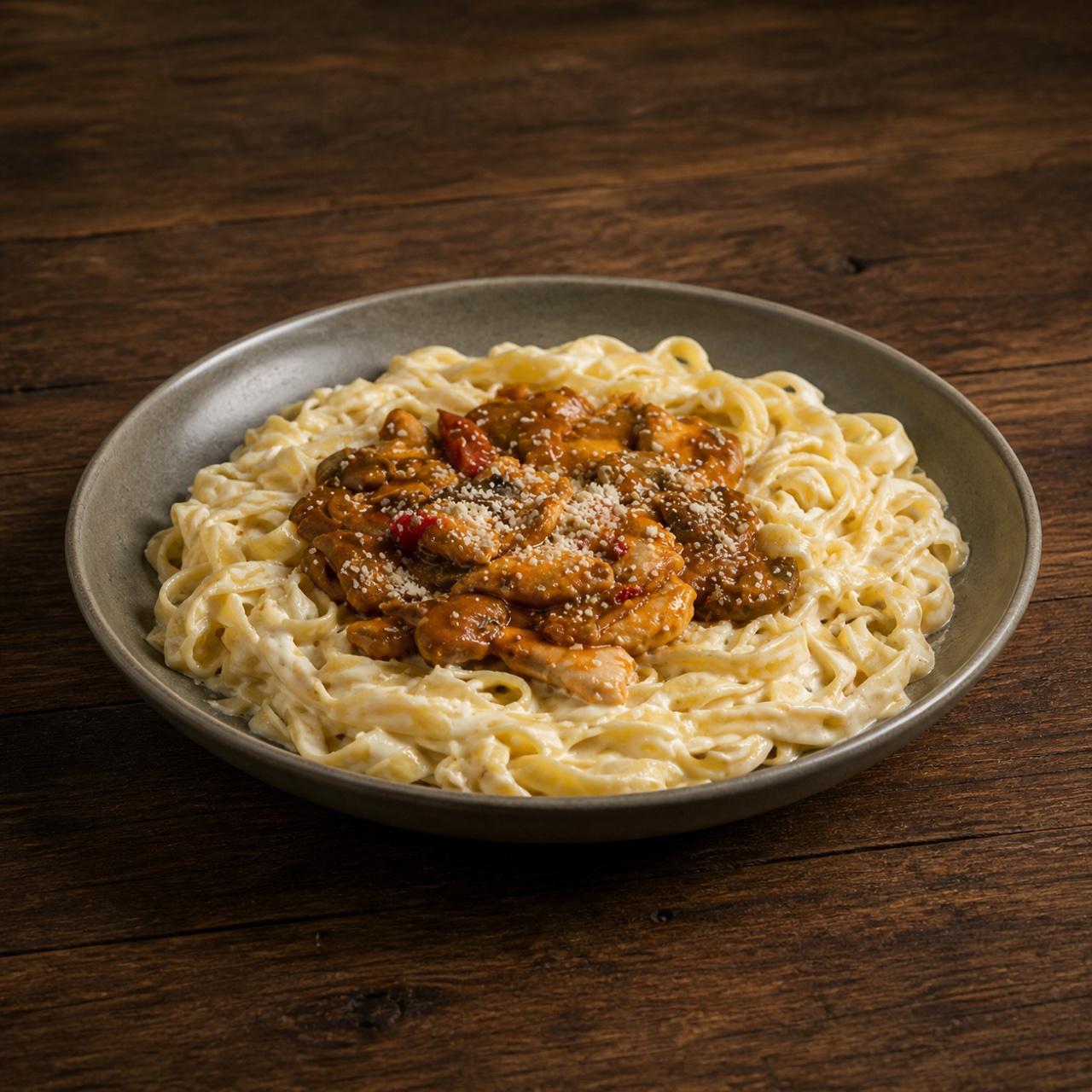 Barbekü Soslu Mantar Tavuk Fettuccine