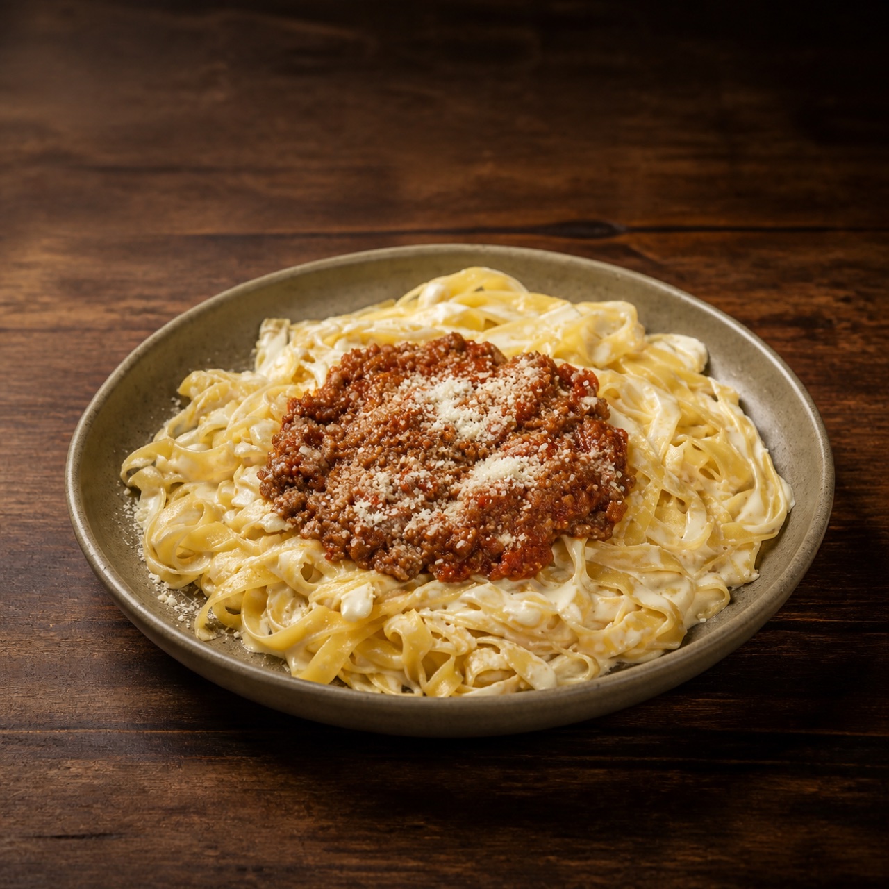 Fettuccine Krema Bolonez