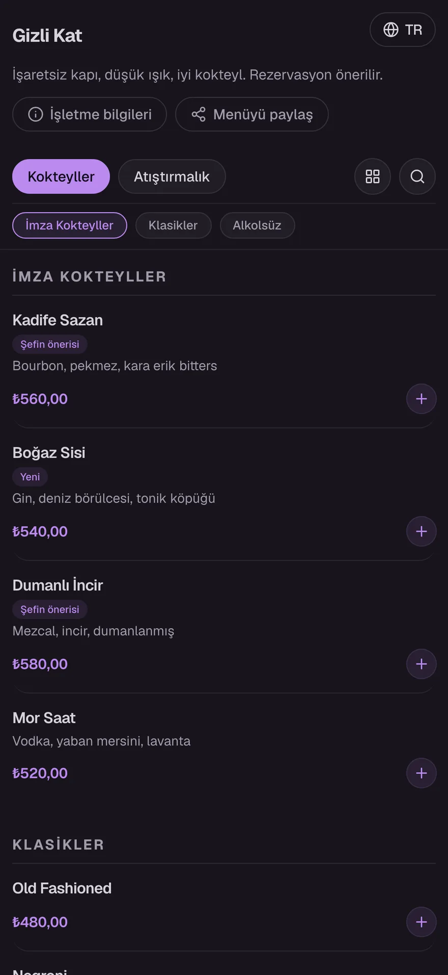 Gizli Kat menüsü